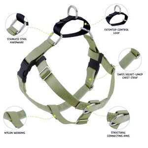 Tan Dog Harness with Stainless Steel Hardware